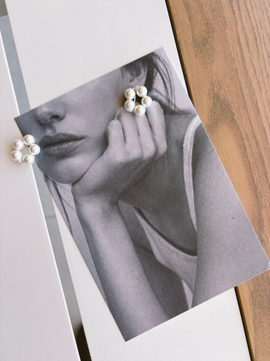 Pearls Flower Earrings
